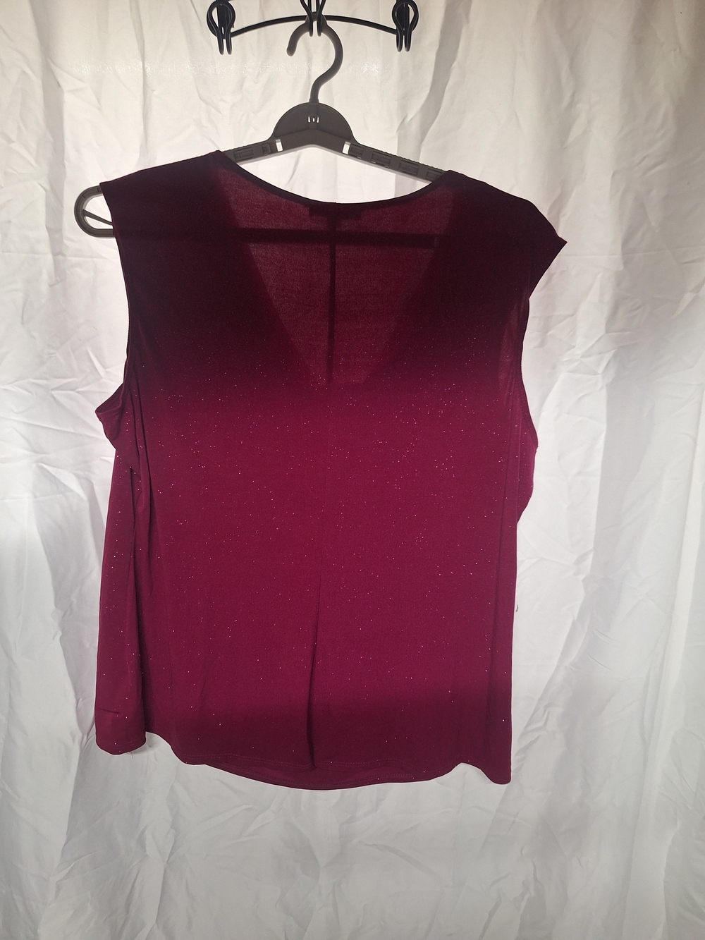 Roz & Ali Sleeveless Drape Neck Tank in Burgundy - Picture 5 of 6